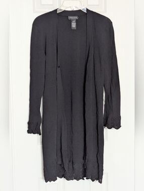 Women's (Medium) Long Cardigan Sweater w/Tie-Close & Detailed Butterfly Sleeves